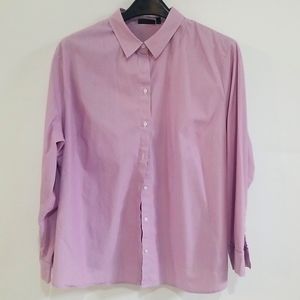 Womens 3X Apt 9 Fitted Button Front Shirt Red and White Stripes